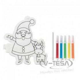 Santaball színezhető Télapó motívumos léggömb 5 filctollal